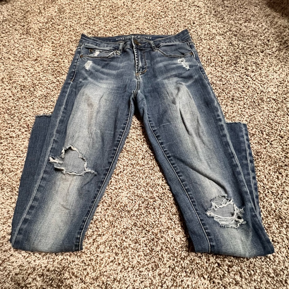 Articles of Society Jeans Womens 26 Dark Wash Distressed Mid Rise Skinny Denim